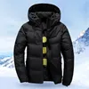 Heren down parkas winter witte eend down down jas heren jas winter vaste kleur winddichte verwijderbare pet buiten mannelijke casual capuchon overjas kleding 231218