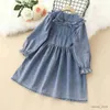 Vestidos da menina do bebê crianças vestidos jeans para meninas roupas para adolescentes trajes de manga longa outono escola crianças vestidos 6 8 10 11 12 anos