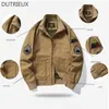 Vestes tactiques Hommes Tanker veste broderie épaule Patch militaire uniforme rétro vêtements tactique coton armée Bomber manteau surdimensionné Vintage 6XLL23118