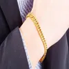 18k Real Gold Plated Gold Color Armband Size 8mm 20cm stor tjock kedja Bangle för män smycken hela266s