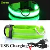 LED-halsband, USB oplaadbare oplichtende halsbandverlichting, verstelbare comfortabele zachte mesh veiligheidshalsband voor kleine, middelgrote en grote honden (groot, neongroen)