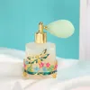 60pcs 50 ml matowe napełnione perfumy butelka okrągłe szklane perfumy spray butelka ręcznie malowana pusta podróże Perfume Atomizer Prezent (Green Dragonfly z kwiatami)