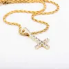 Pendentif Colliers TOPGRILLZ nouveau pendentif croix à l'envers de haute qualité glacé zircon cubique hommes collier Hip Hop mode bijoux pour cadeau L231218