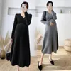 T-shirt Maternity Dresses Springr Stretchy Long Sleeve Baby Shower Bodycon Pregnancy Dress Clothes for Pregnant Women Q04016