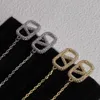 Nuovi orecchini con lampadario pendente con diamanti in oro 18 carati Argento Moda squisiti orecchini pendenti di design di lusso Gioielli da regalo per feste di nozze da donna Alta qualità con scatola