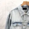 men's fashion trend denim jacket Motorcycle worn and washed coat jacket winter high quality man luxury denim jacket