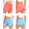 2024 lululemenI Women Yoga Outfits Short Lined Running Shorts with Zipper Pocket Gym Ladies Casual Sportswear for Girls Exercise Fie gkj556
