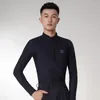 Bühnenkleidung 2023 Herren Modern Dance Jacke Langarm Übungshemd Latein Kleidung Ballsaal Wettbewerb F5005