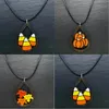 Pendant Necklaces Autumn Thanksgiving Necklace Pumpkin Water Drop Hollow Wood Halloween Jewelry Accessories