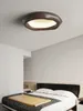 Ceiling Lights 2023 Walnut Lamp Is Used For Dining Room Bedroom Living Kitchen Log Color Dimmable Remote Control Home Decoration