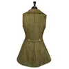 Coletes femininos colete feminino exército verde xadrez espinha de peixe tweed colete de negócios colarinho vintage ol para casamento 231218