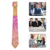 Laços masculinos gravata branca paisley pescoço rosa para laranja ombre retro colar casual personalizado diy desgaste diário acessórios de gravata de qualidade