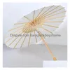 Parasol 60pcs ślub ślubny parasole biała papier parasolka kosmetyczny Pozycje chińskie mini rzemieślnicze parasol średnica 52 cm upuszczona dostawa hom dhuxi
