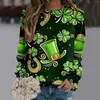 Blouses pour femmes Sweat-shirt à manches longues pour femmes Festival irlandais T-shirt de vacances Court Casual Femmes Chemises à col en V 3 X Tops pour