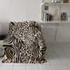 Blankets Zebra And Leopard Texture Flannel Blanket Warm Soft Sofa Winter Sheet Bedspread Camping Travel 231218