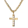 Rock Heren 316L Rvs Strass Kruis Hanger Ketting Sieraden Gift Byzantijnse Box Chain 20-40inch1262B