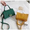 2024 Nuevo diseñador Crossbody Shoulder Net Red Womens Casual Messenger Alligator negro Pequeño bolso cuadrado