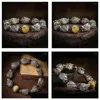 Bracelet Bracelet Foyuan Sier Couleur Wen Jouer Petite Feuille Rouge Bois De Santal Dragon Né Neuf Enfant Chaîne De Poche Bijoux Pour Hommes Drop Livraison Dherp