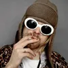 Lunettes de soleil Kurt Cobain Retro Oval Sunglasses Man Vintage Fashion Marque Soleil Classic Blanc Black Lentes de Sol Mujer J231218