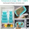 Lunch Boxes 4 Pcs Silicone Collapsible Food Storage Containers with Lids Silicone Lunch Box Bento Box BPA free for Kitchen Pantry 231218