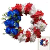 Decorative Flowers 4th Of July Wreath Festival Garland Decoration Memorial Day Holiday Patriotic