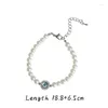 Strand Sea Blue Zircon Pearl Adjustable Bracelets For Women Fashion Jewelry Minimalist Accessories