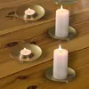 Candle Holders Metal Plate Holder Candles Stand Decorative Pillar For Table Home Farmhouse Housewarming Dining Room