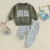Clothing Sets 2023 09 09 Lioraitiin 0 3Y Baby Boy 2Pcs Fall Outfits Long Sleeve Letter Print Pullover Pocket Pants Set Toddler Clothes 231218