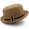 Bérets Hommes Femmes Classique Paille Pork Pie Chapeaux Fedora Sunhats Trilby Caps Summer Boater Street Outdoor Travel Party Taille US 7 1/4 UK L