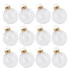 Party Decoration 10/12pcs Christmas Transparent Ball Plastic Fillable Bauble 8-10cm Xmas Tree Hanging Ornaments Wedding Gift Box