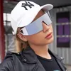 New integrated piece sunglasses female tide Europe and the United States large frame sunglasses female outdoor cycling sports glasses