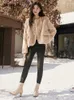 Women's Fur MISHOW Plush Faux Coat Women Luxury Autumn Winter High Quality Lamb Wool Style Double Breasted Office Lady Jacket MXC58W0318