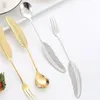 Forks Creative Spoon Exquisite Craftsmanship Feather Handle Design Stainless Steel Material Aging Resistant To Scratches