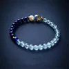 Bangle 6mm Lapis Lazuli Brasil Aquamarine Beads Pulseira Esmalte Cor Peixe Em Forma Cloisonne Simples Moda Jóias Mulheres Pulseira Bonito