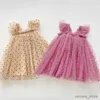 Flickans klänningar Polka Dot Baby Girl Dress 2024 Ny Casual Cute Tulle Toddler Girls Dresses Birthday Suspender ärmlös Summer Dress for Girls