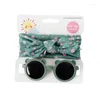 Haaraccessoires Baby Kleurrijke Beer Zonnebril Hoofdband Set Mode Grote Boog Hoofdband Voor Meisjes Kinderen Strand Reizen Outfit