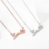 قلادة قلادة ufooro S925 Sterling Silver Necklace Zircon Necklace for Woman Hight Jewelry Micro Legliad Letters Smile Smile Chain