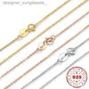 Pendant Necklaces HOYON Gold Chain for Men and Women 18K White gold Rose gold Color 32/28/24/22/18/16in Chopin Link S925 Sterling Silver NecklaceL231218