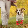 Hondenkleding Waterdichte huisdierenschoenen 4 STUKS Laarzenbeschermers met verstelbaar trekkoord Antislipregen voor kleine katten Honden