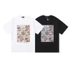 T-shirt a maniche corte casual allentata da uomo e da donna con stampa di pittura a olio di marca viola alla moda 23SS hip-hop