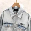 men's fashion trend denim jacket Motorcycle worn and washed coat jacket winter high quality man luxury denim jacket