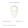 Halskette Ohrringe Set ZAA Wasserfallförmige Imitationsperle Für Frauen Luxus Bankett Party Schmuck Lange Perlen Pullover Ketten Halsband