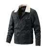 Męski Parkas Fur Fur Clar skórzany zima męska plus aksamitne narzędzia swobodne koreańskie mody mis męską kurtkę termiczną 231215