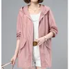 Trenchs de femmes Manteaux Femmes Mince Veste Sun UV-Preuve Manteau à capuche en plein air à manches longues Femme 2023 Coupe-vent d'été Casual Vêtements d'extérieur Top