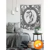 The World Tarot Card Tapestry - Rider Waite-deck - The World Black and White TapestryHome Decoration