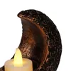 Candle Holders Moon Shaped Holder Resin Ramadan Tealight Stand For Home Tabletop Decoration
