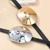 Anhänger Halsketten HUANQI Übertriebene Lange Halskette Für Frauen Mädchen Geometrische Choker Große Glänzende Legierung Kunstleder Zubehör