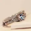 925 Sterling Silver Rings Ny High Qulity White Gold Plated 1 5CT Swiss Diamond Rings for Women Luxury Wedding Jewelry Shippi194V