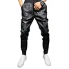 Mens Pants Pu Leather High Quality Winter Korean Luxury Clothing Big Size Windproof Casual Warm Trousers Black Pantalon Cuero Hombre 231218