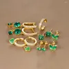 Orecchini a cerchio di lusso in acciaio inossidabile verde per le donne squisito cuore trago piercing alla cartilagine 2023 gioielli di tendenza